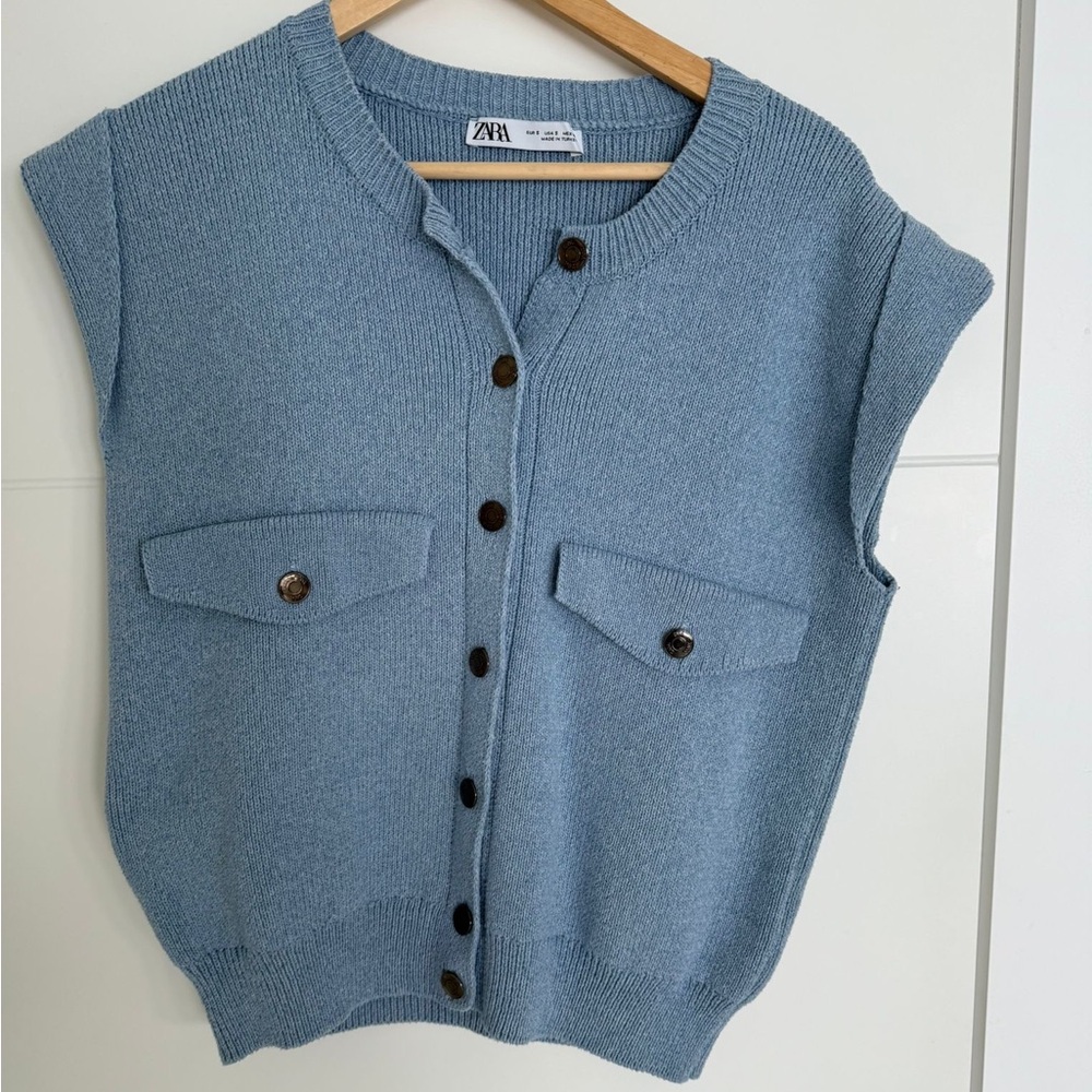 Zara Light Blue Knit Top